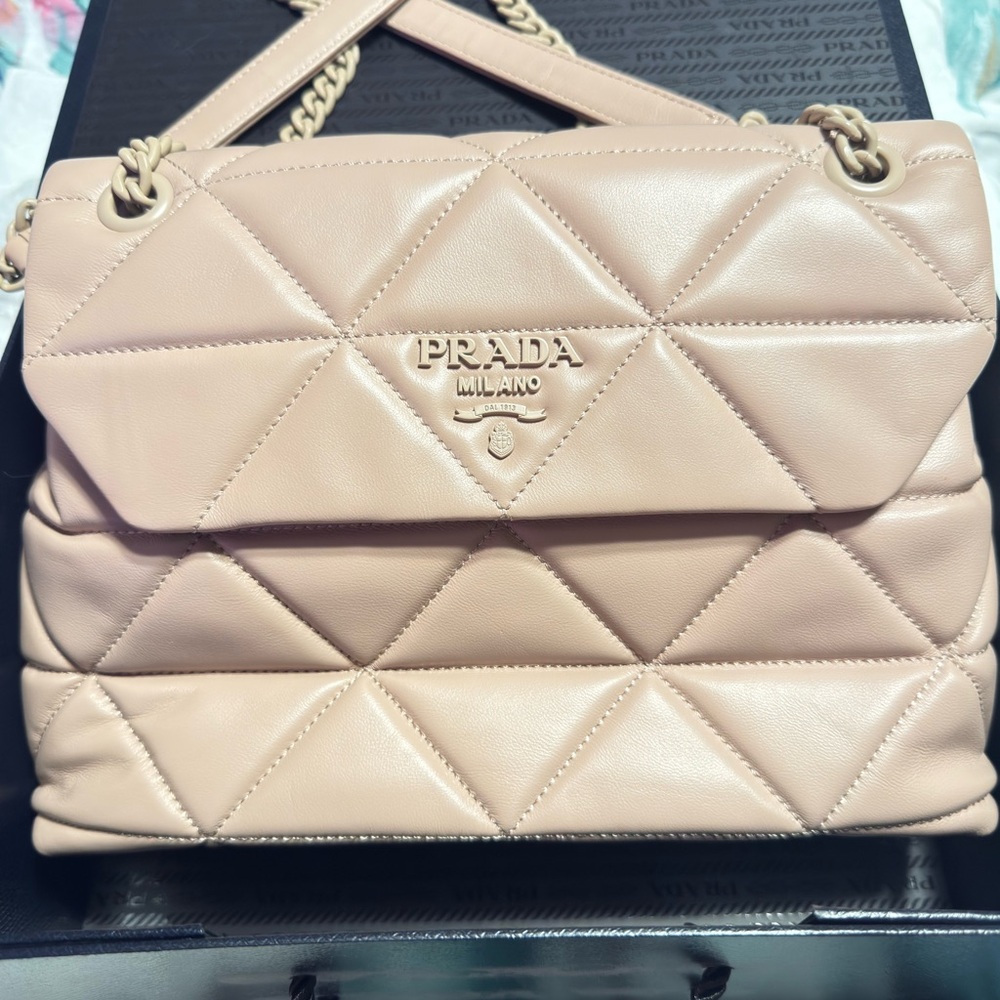 Prada Women's Blush Quilted Shoulder Bag